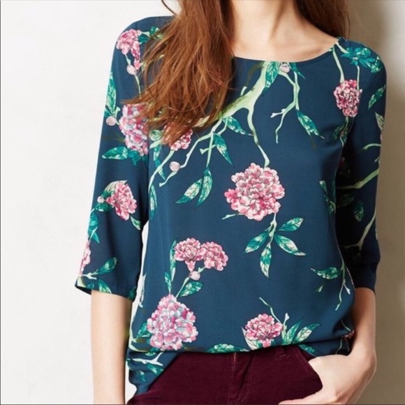 Anthropologie HD in Paris Floral Eira Top - Picture 2 of 6